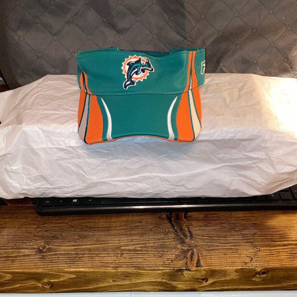 Miami Dolphins Teal and Orange Fan Visor